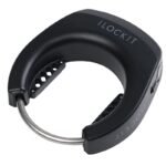 Antivol de cadre I Lock It Pro noir installé sur la roue arrière.