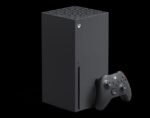 Console Xbox Series X noire au design monolithique avec grille de ventilation.