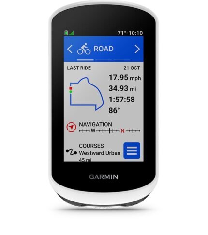 Compteur GPS Garmin Edge Explore 2 affichant une carte de navigation.