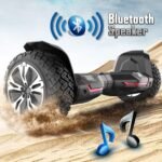 LED multicolores allumées sur un hoverboard Gyroor Warrior.
