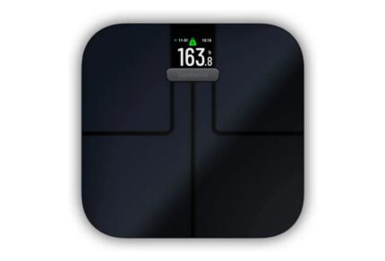 Balance connectée Garmin Index S2 noir design élégant.