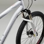 VTT Rockrider ST 540 S en extérieur sur un chemin forestier.