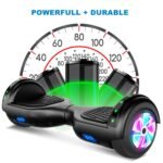Hoverboard SISIGAD noir avec roues lumineuses LED RVB.