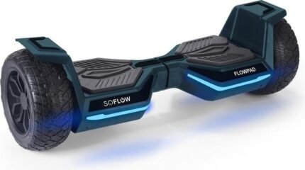 Hoverboard SoFlow Flow Pad X noir avec finitions soignées.