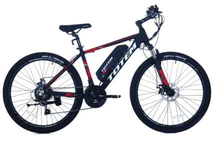 Velo electrique TOTTEM avec panier avant optionnel pour les courses.