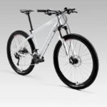 VTT tout suspendu Rockrider ST 540 S noir et bleu avec amortisseur.