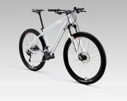 VTT tout suspendu Rockrider ST 540 S noir et bleu avec amortisseur.
