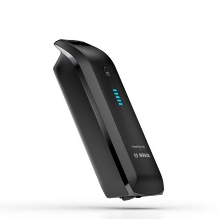 Bosch PowerPack 800 Frame Batterie BBP3580 noire installée sur un VTC électrique.