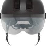 Casque Abus Hud-Y Ace montrant son éclairage LED arrière actif.