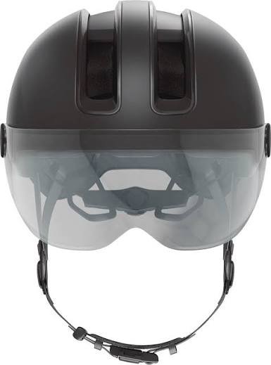 Casque Abus Hud-Y Ace montrant son éclairage LED arrière actif.