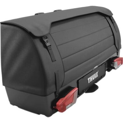 Coffre Thule Onto replié à plat pour le stockage.