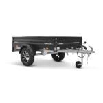 Remorque Brenderup 1205S Black Edition avec ridelles noires et roue jockey.