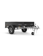 Remorque Brenderup 1205S Black Edition avec ridelles noires et roue jockey.