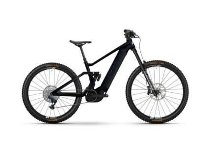 VTT électrique tout-suspendu Lapierre Overvolt TR 6.8 gris et noir.